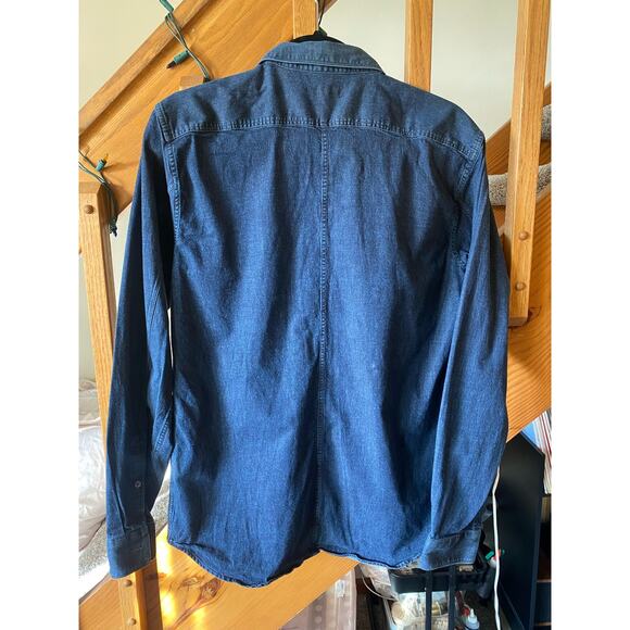 Theory Barham C Turini blue Button Down Shirt Slim Fit - Picture 4 of 5